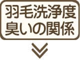 羽毛の洗浄度と臭いの関係