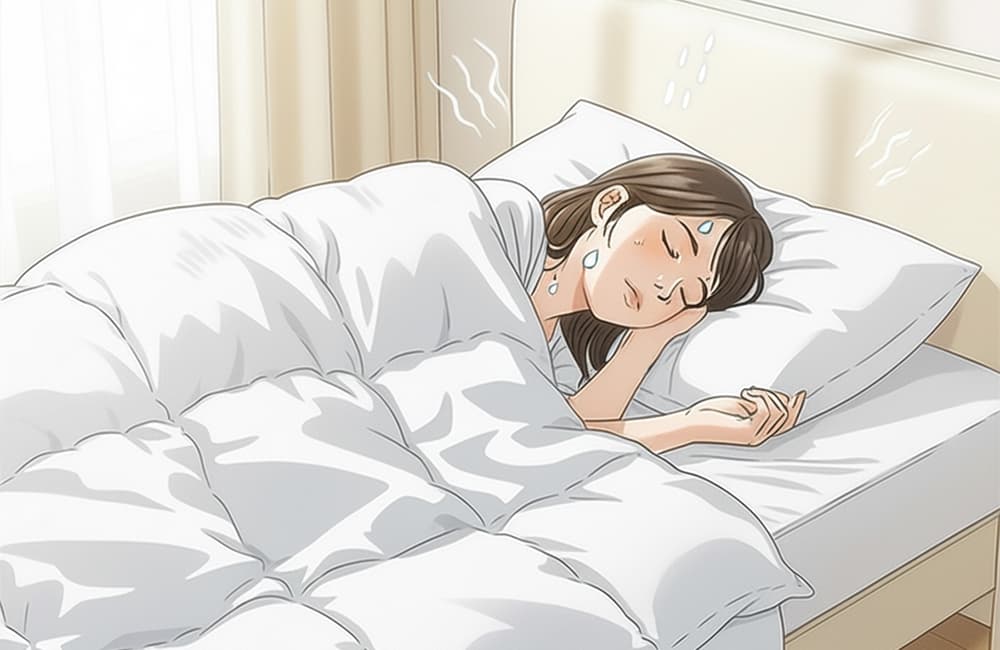 羽毛布団が暑いイメージ画像