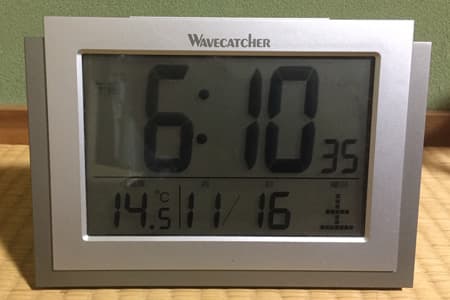 電波時計に温度計が付いたタイプ、2019/11/16日の朝の温度