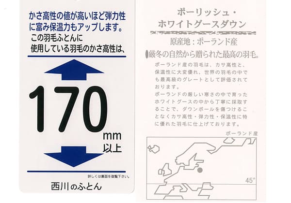 かさ高170mmポーランド産グース