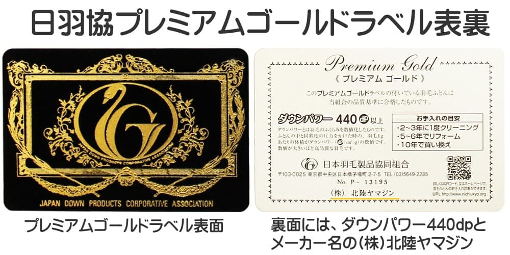 日羽協プレミアムゴールドラベルの裏面