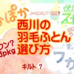 西川羽毛布団の選び方